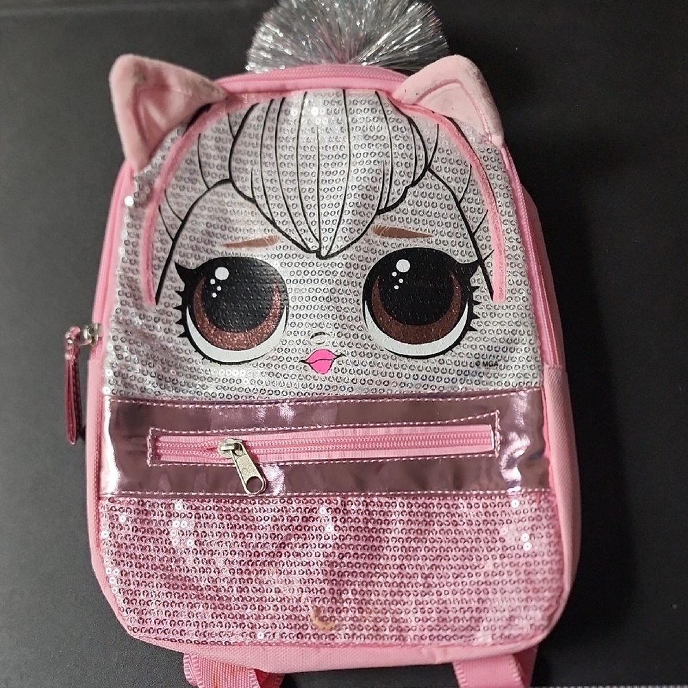 Lol Queen Kitty‎ Pink Sequin Cat Backpack